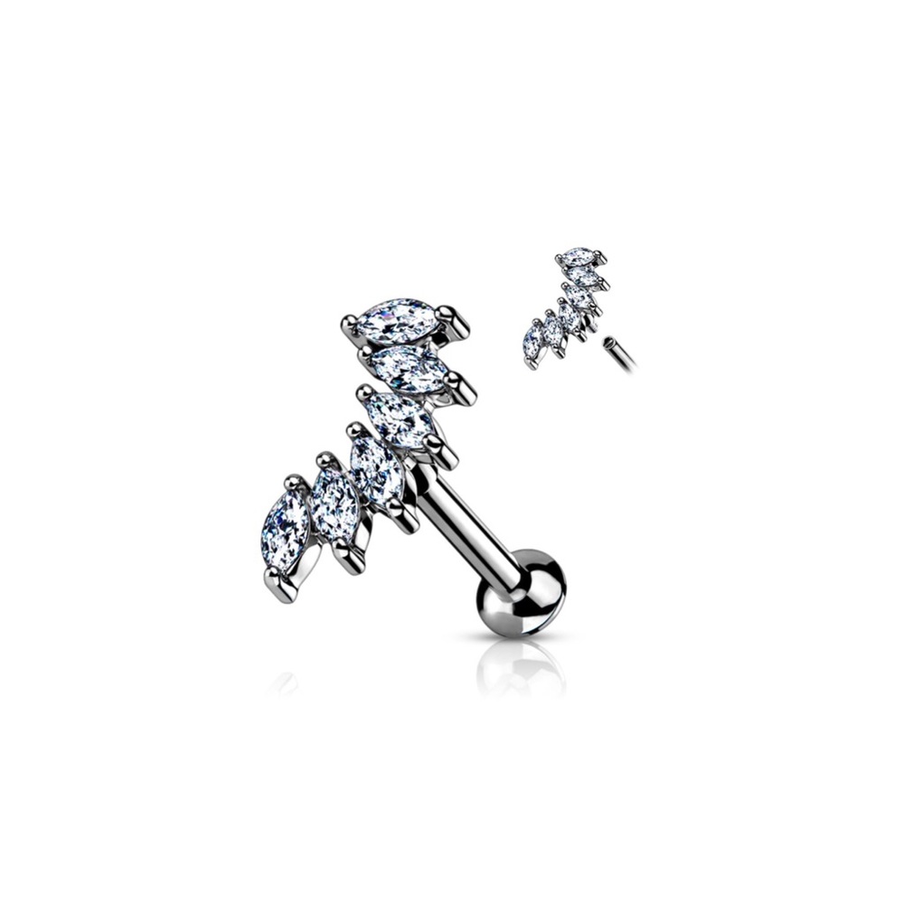 Paved round CZ set curved Top
